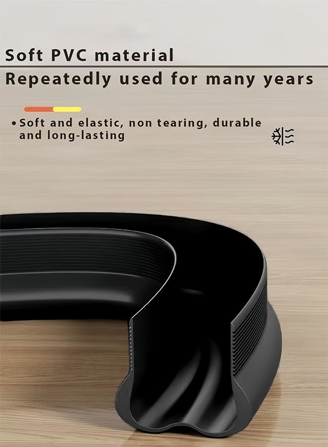 شو وو 1/2/3 قطعة شريط مسودة الباب قابل للقطع عازل للصوت مسودة الباب سدادة الطقس تجريد الباب ختم PVC شريط عازل مانع تسرب الباب السفلي شرائط ختم الباب الاجتياح تحت الباب لتقليل الضوضاء والعزل ومكافحة الحشرات وكتلة الضوء (أسود) - Image 5