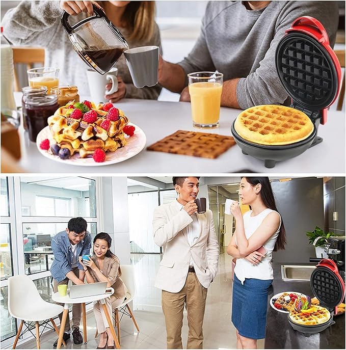 PARSE PERSONAL CARE Mini Waffle Maker Machine 3 In 1 Waffle Iron Home Appliances Kitchen Easy To Clean 4 Inch Perfect For BreakfastDessert Sandwich Pan Cakes Other Snacks - Image 4