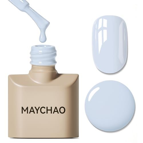 MAYCHAO 15ML Blue Gel Nail Polish 1Pc Baby Blue Gel Polish Soak Off UV LED Nail Polish Nail Art Starter Manicure Salon DIY at Home, 0.5 OZ - Image 1
