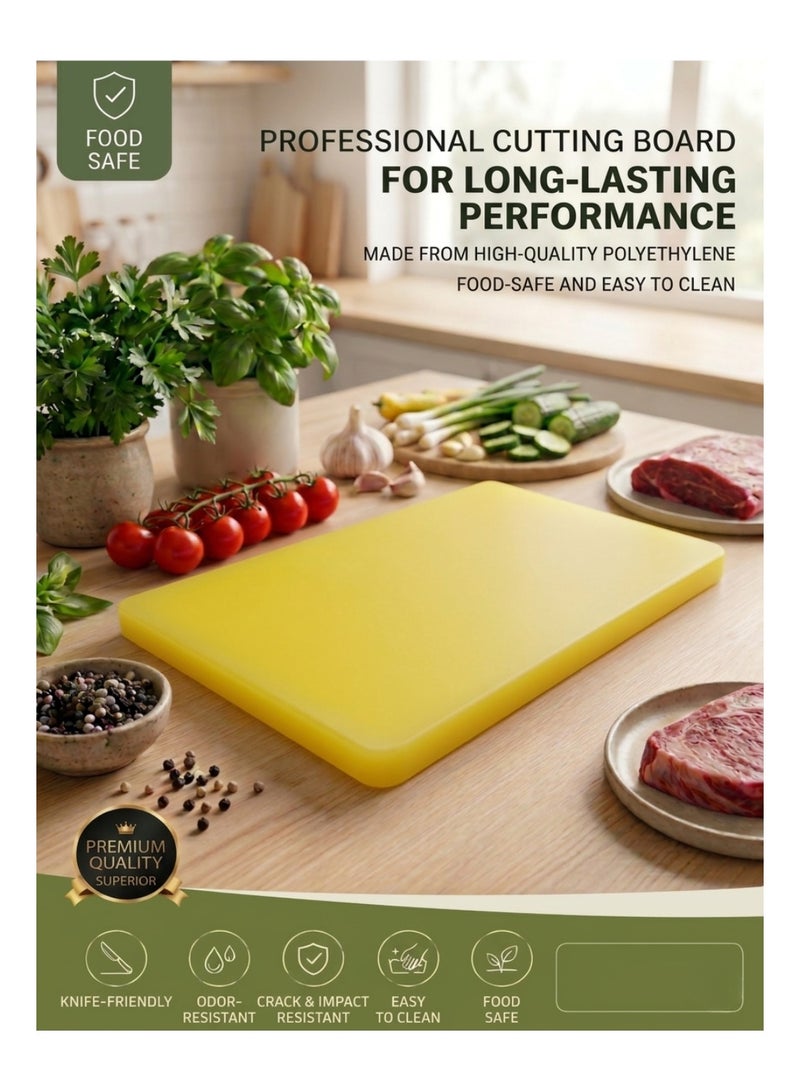 Heavy Duty Cutting Board – Odor Resistant, Food Safe, Professional Kitchen Board – yellow - Image 3