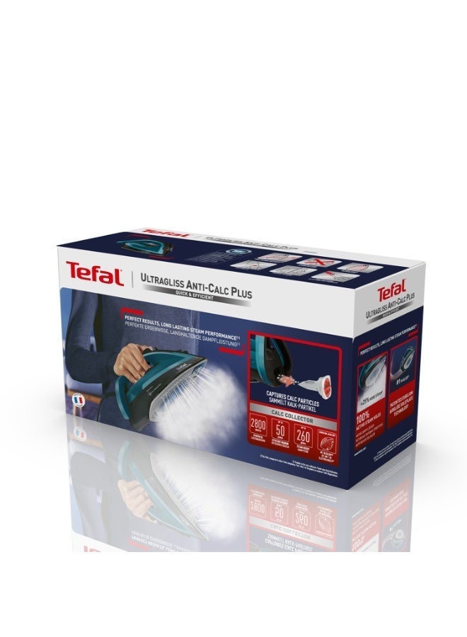 تيفال Tefal Steam Iron Ultragliss Plus, 2800W, 50 g minute, Black - FV6832E0 270 ml 2800 W FV6832E0 multicolor - Image 3