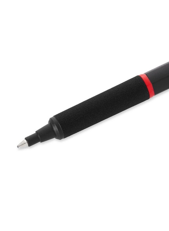 rOtring Rapid Pro Retractable Ballpoint Technical Drawing Pen, Medium Point, Blue Ink, Black Full-Metal Body - Image 2