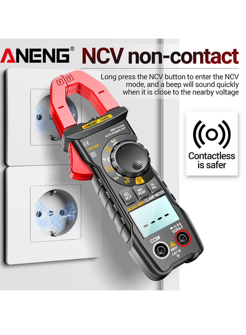 ANENG CM82 مقياس انكسار رقمي 6000 عد صحيح RMS حقيقي NCV مقياس عالمي  - Image 4
