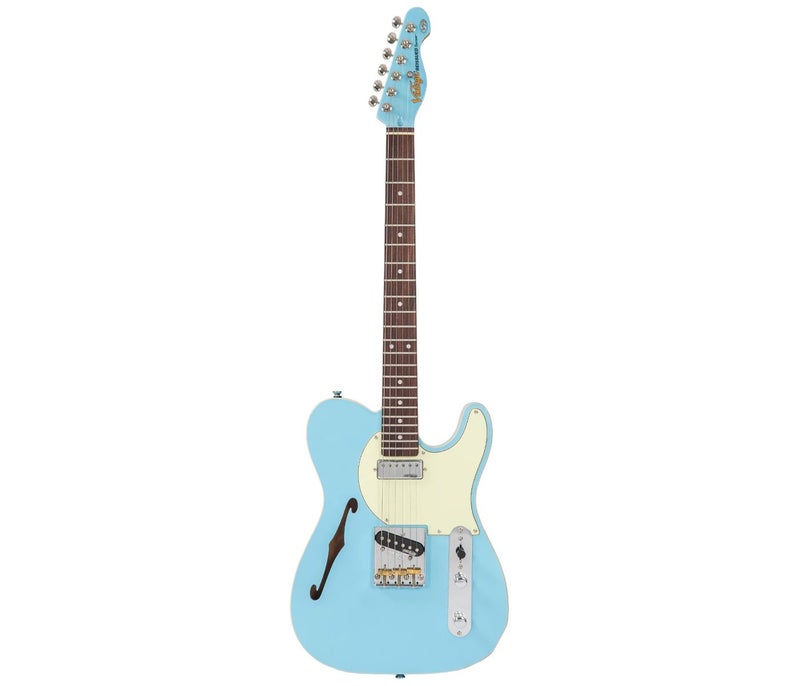 Vintage V72LB Reissued Electric Guitar - Laguna Blue - Image 3