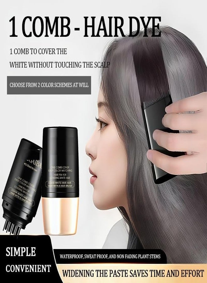 QQ Show 2 In 1 Hair Dyeing Stick Comb Hair Dye Brush Instant Hair Coloring Stick Hair Pen Applicator For Men Women Home And Travel Use - Image 4