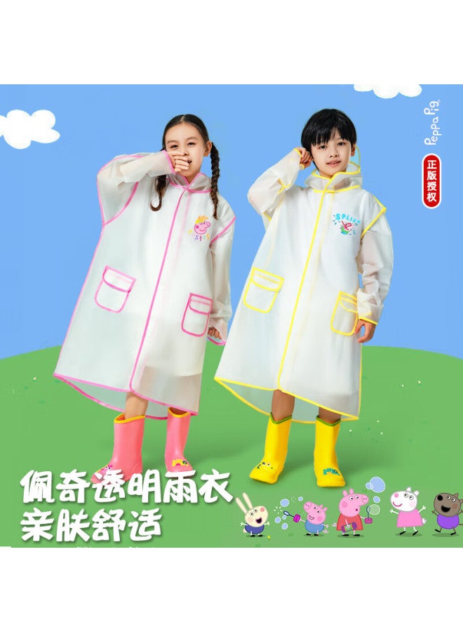 Tiantianzai Children's Raincoat Kindergarten 3-6 Years Boys And Girls Peppa Pig Yellow For First Grade School Use