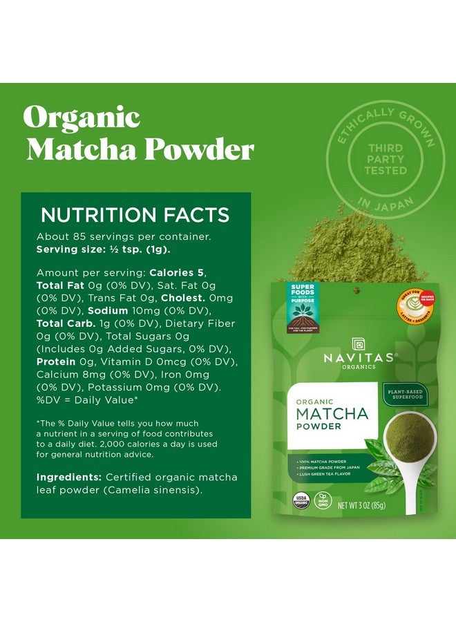 Navitas Organics Navitas Organics Matcha Powder, 3 oz. Bag, 85 Servings - Premium Culinary Grade, Organic, Non-GMO, Gluten-Free  - Image 3
