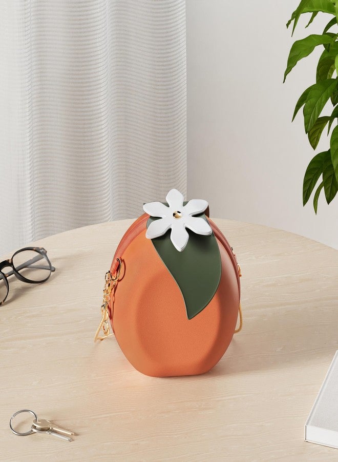 SUKUTU Fruit Orange Shaped Girl Purses PU Leather Crossbody Bag for women - Image 2
