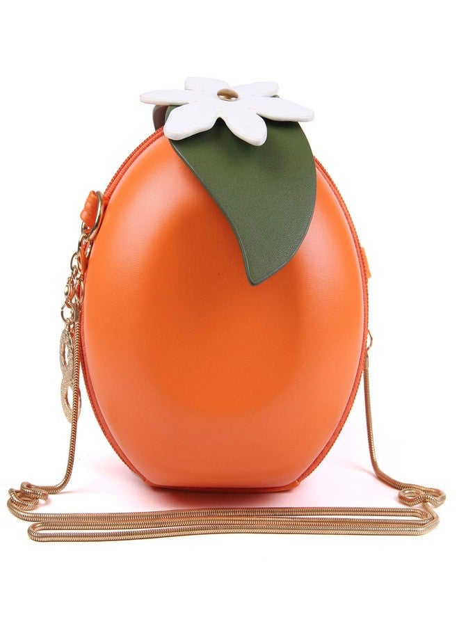 SUKUTU Fruit Orange Shaped Girl Purses PU Leather Crossbody Bag for women - Image 1