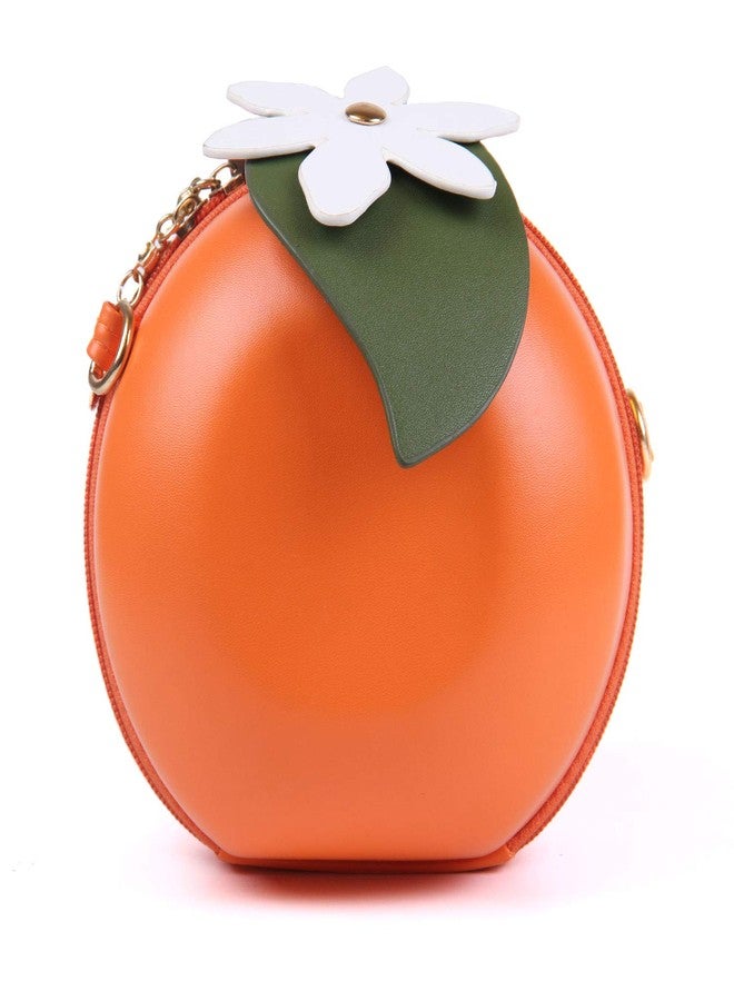 SUKUTU Fruit Orange Shaped Girl Purses PU Leather Crossbody Bag for women - Image 3