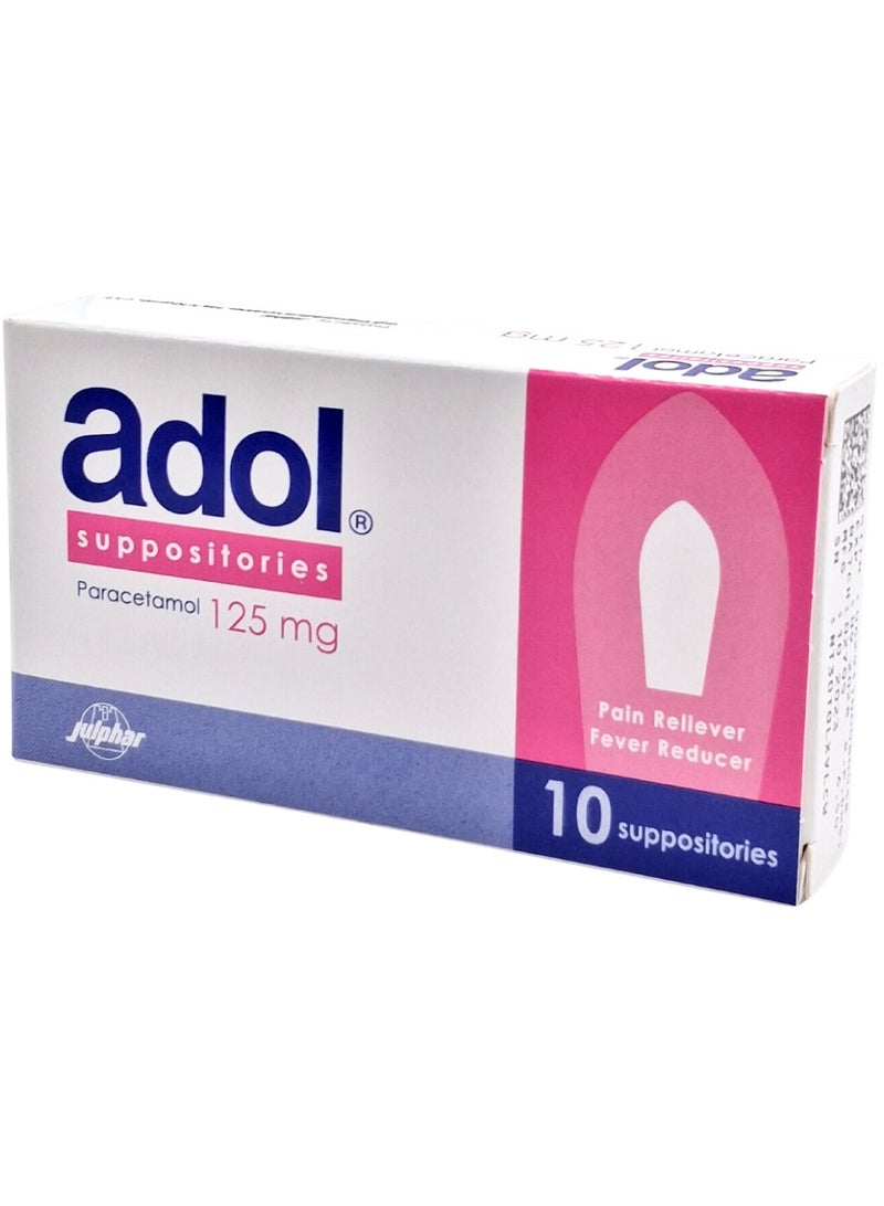 Adol 125Mg Suppository 10'S (Pain & Fever Relief for Children)