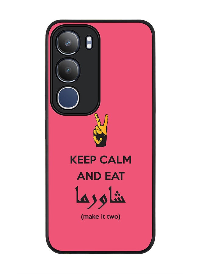 Stylizedd For vivo Y19s / Y19s Pro Case,Slim fit Camera Protection, Shockproof Thin Phone cover  - Keep Calm And Eat Shawarma (Pink)