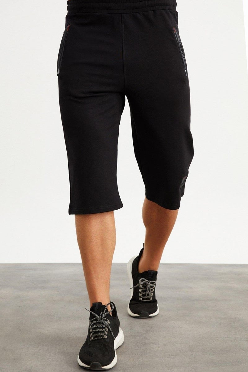 Mysport 201762 Pocket Embroidery Detailed Black Men's Capri  - Image 2