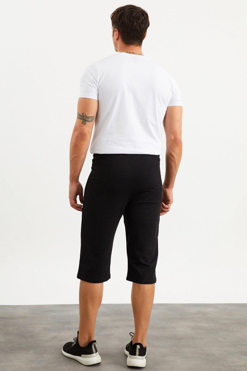 Mysport 201762 Pocket Embroidery Detailed Black Men's Capri  - Image 5