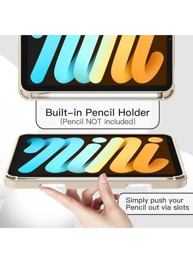 جي تيك حافظة لجهاز ايباد ميني A17 برو 2024 موديل الجيل السابع ميني 6 2021 غطاء رفيع لجهاز تابلت الجيل السادس مع ظهر ناعم من مادة TPU مع خاصية الاستيقاظ التلقائي والنوم وضوء النجوم - Image 5