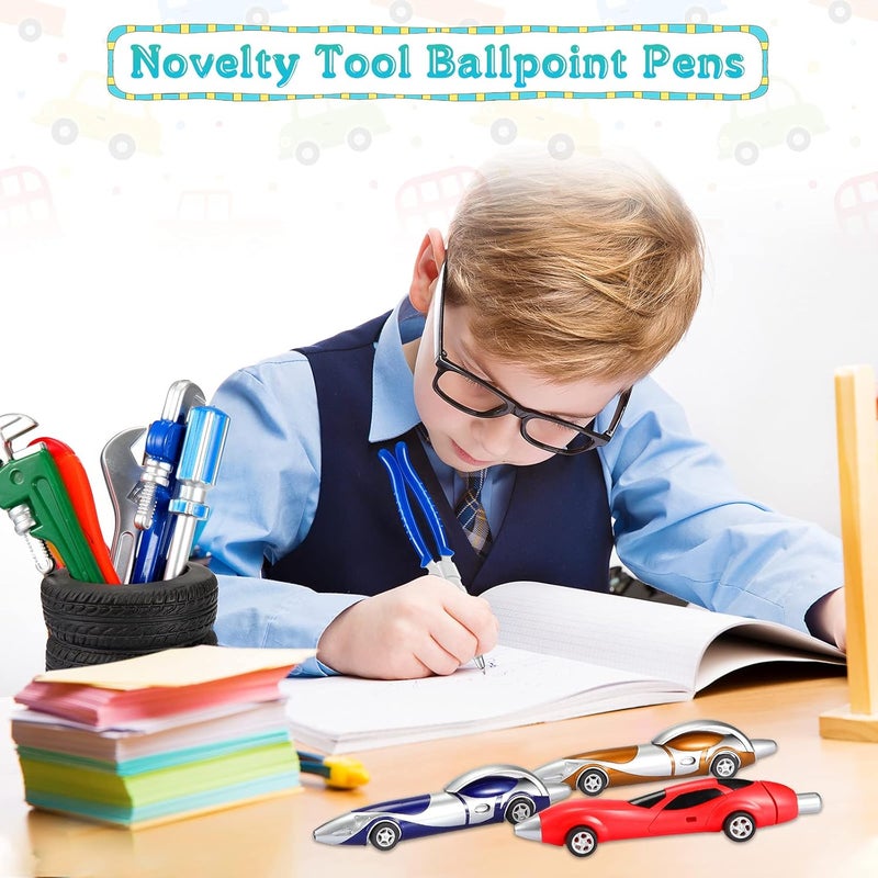 klarako 24 Pieces Car Pens and Novelty Tool Ballpoint Pens Colorful Ink Pens Cool Fun Writing Ballpoint Pens Back to School Office Stationary Supplies for Kids Student Adults - Image 4