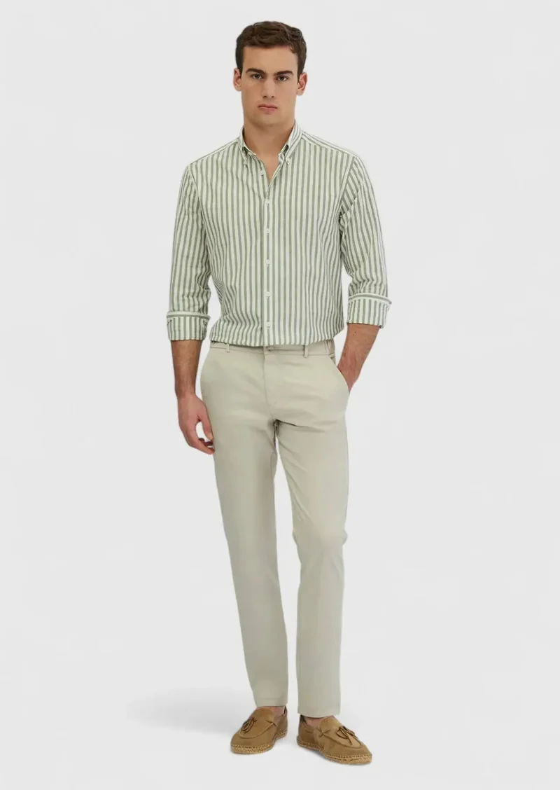 رامسي بنطال رياضي مريح بقصة مريحة مصنوع من مزيج القطن بنقشة أحجار منسوجة