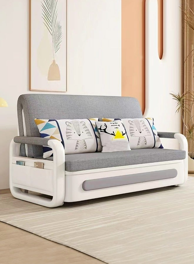 سي آند سي هوم أريكة سرير متعددة الوظائف 2 في 1 بتصميم عصري قابلة للطي والتمديد بمقعد مزدوج وأريكة سرير مريحة مع مرفق تخزين وجيوب جانبية أثاث مشترك لغرفة المعيشة وغرفة النوم 158 × 192 × 85 سم - Image 1