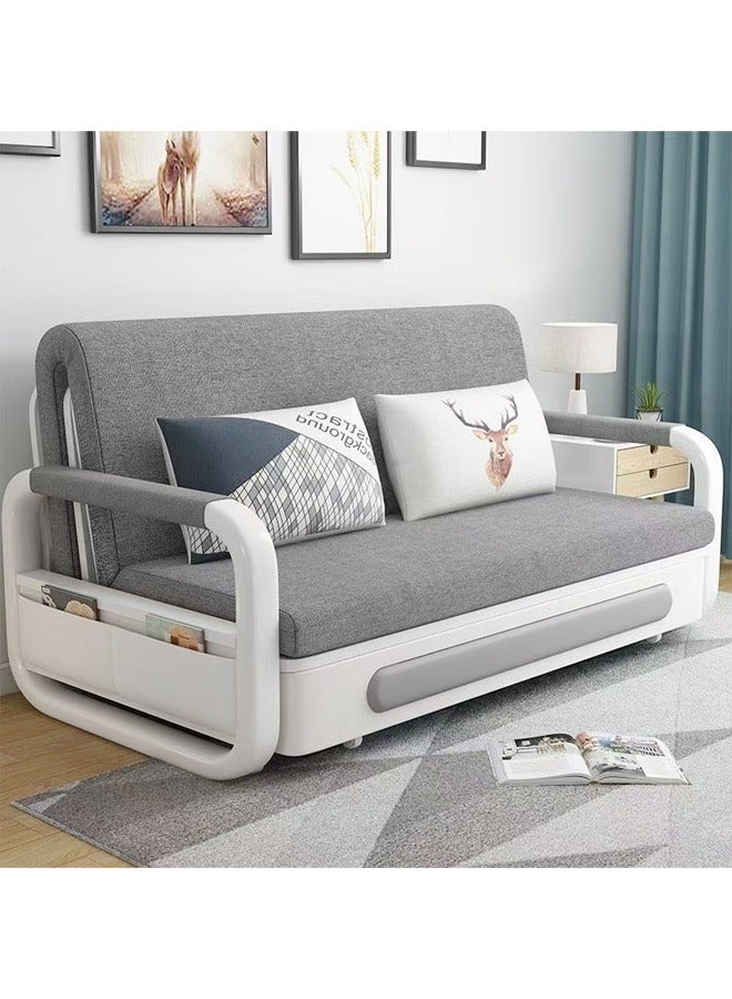 سي آند سي هوم أريكة سرير متعددة الوظائف 2 في 1 بتصميم عصري قابلة للطي والتمديد بمقعد مزدوج وأريكة سرير مريحة مع مرفق تخزين وجيوب جانبية أثاث مشترك لغرفة المعيشة وغرفة النوم 158 × 192 × 85 سم - Image 3