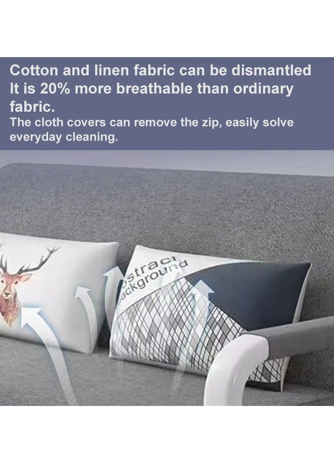 سي آند سي هوم أريكة سرير متعددة الوظائف 2 في 1 بتصميم عصري قابلة للطي والتمديد بمقعد مزدوج وأريكة سرير مريحة مع مرفق تخزين وجيوب جانبية أثاث مشترك لغرفة المعيشة وغرفة النوم 158 × 192 × 85 سم - Image 4