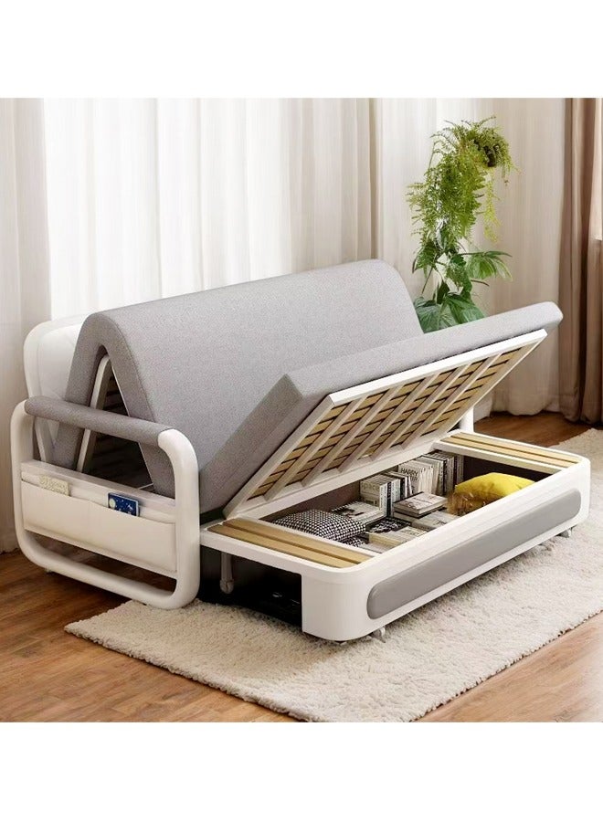 سي آند سي هوم أريكة سرير متعددة الوظائف 2 في 1 بتصميم عصري قابلة للطي والتمديد بمقعد مزدوج وأريكة سرير مريحة مع مرفق تخزين وجيوب جانبية أثاث مشترك لغرفة المعيشة وغرفة النوم 158 × 192 × 85 سم - Image 5