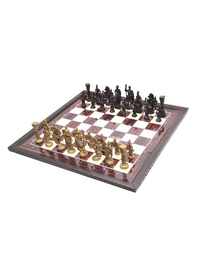 Shoro - SHORO Wooden Laminated Non Magnetic Hand Crafted Roman Brass Chess Game Board Set (16 X 16 Inch),For 3 Years And Up, Kids - Image 1