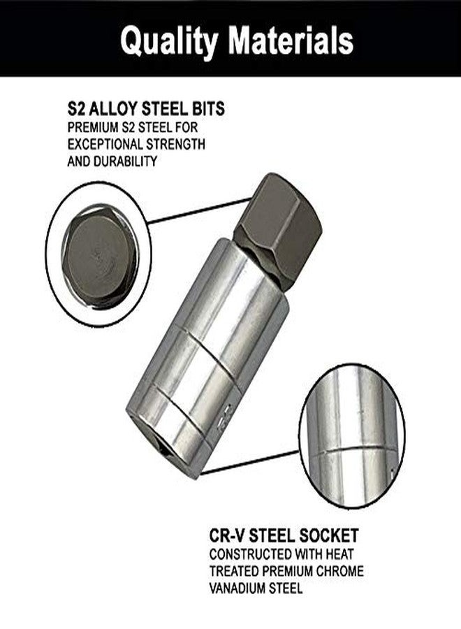NORTOOLS Master Hex Bit Socket Set S2 Steel Allen Sockets Bit SAE and Metric Torx Bit CRV Socket Tool Allen Wrench Bit Kit 1/2" 3/8" 1/4" Drive Automotive Bike Motorcycle and ATV 34 Pieces - Image 3