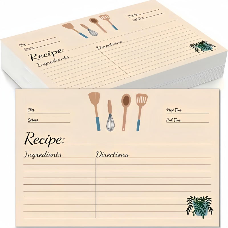 YOJO Recipe Cards,50 Count Recipe Cards 4x6,Double Sided Cardstock for Bridal Shower,Wedding,Housewarming Gift - Image 1