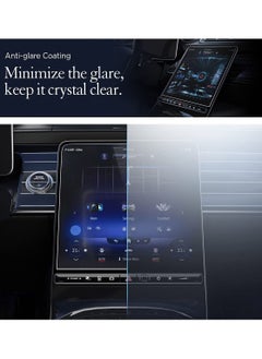 Spigen Glastr Ez مناسب لمرسيدس بنز EQS (2023/2022) ومرسيدس S-Class 2023/2022/2021 واقي شاشة زجاجي مقوى شاشة لمس لوحة القيادة - غير لامع/مضاد للوهج/مضاد لطباعة الأصابع  - Image 5
