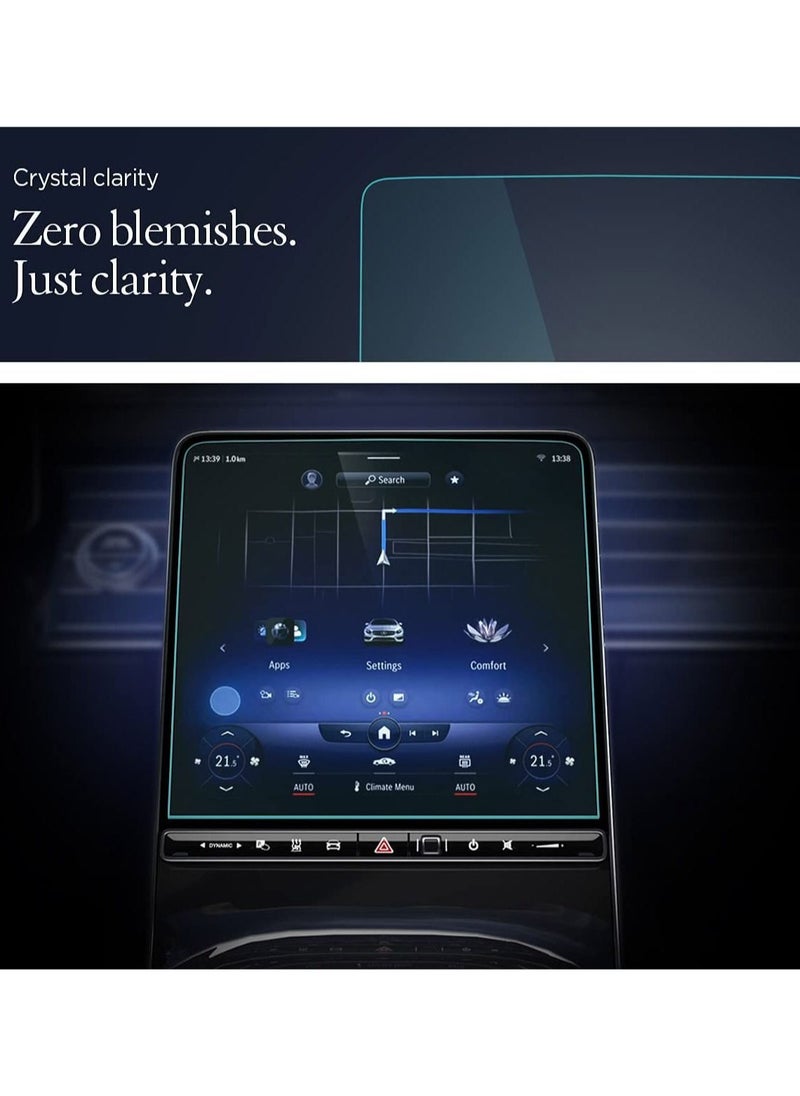 Spigen - Glastr Ez مناسب لمرسيدس بنز EQS (2023/2022) ومرسيدس S-Class 2023/2022/2021 واقي شاشة زجاجي مقوى شاشة لمس لوحة القيادة - غير لامع/مضاد للوهج/مضاد لطباعة الأصابع - Image 1