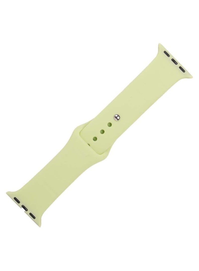 Silicone 38/40 Strap Soft Flexible Band, Comfortable For Daily Wear, Waterproof, Easy Install With Secure Fit Compatible with  38/40/41 - Pastel Yellow - Image 4
