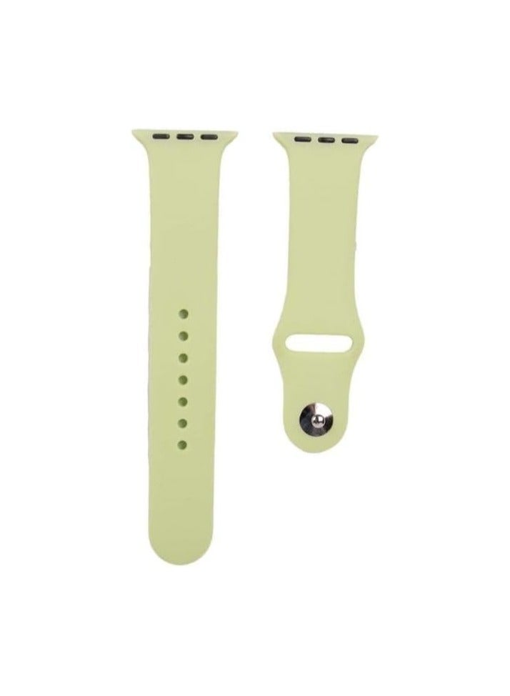 Silicone 38/40 Strap Soft Flexible Band, Comfortable For Daily Wear, Waterproof, Easy Install With Secure Fit Compatible with  38/40/41 - Pastel Yellow - Image 2