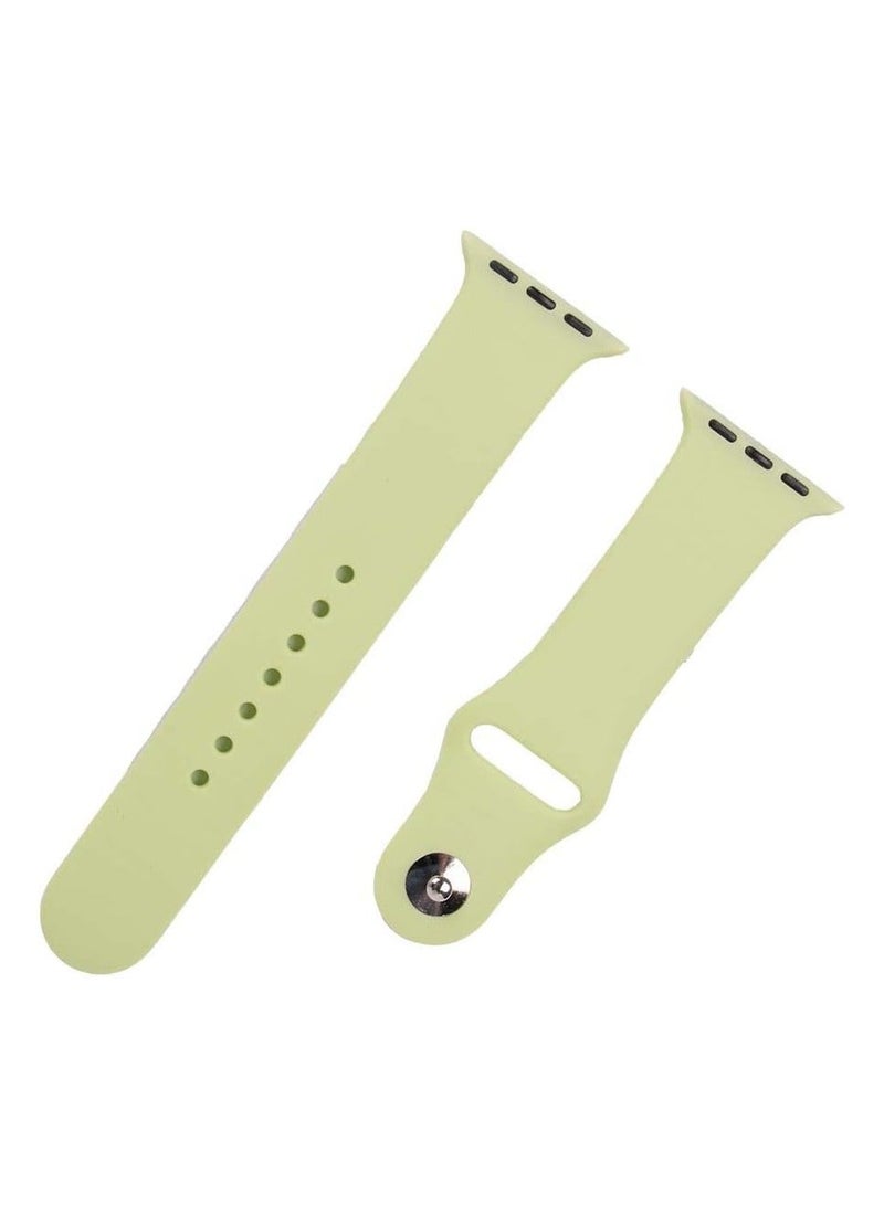 Silicone 38/40 Strap Soft Flexible Band, Comfortable For Daily Wear, Waterproof, Easy Install With Secure Fit Compatible with  38/40/41 - Pastel Yellow - Image 3