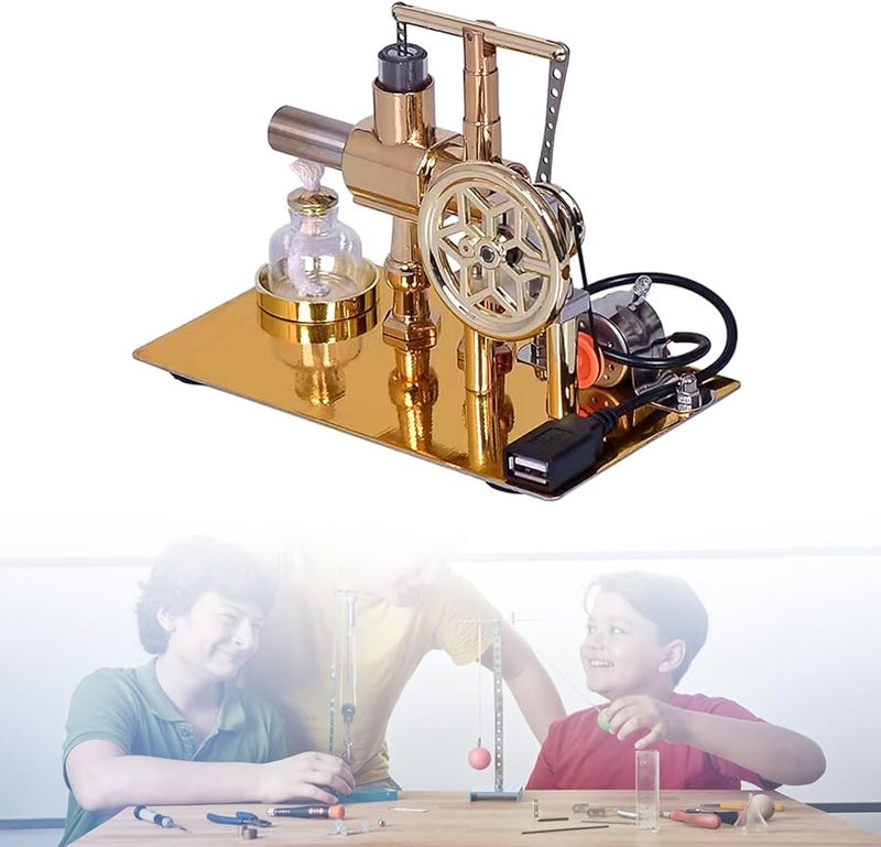 Stirling Engine Model Hot Air Motor Electricity Generator Physical Science Educational Toy - Image 3