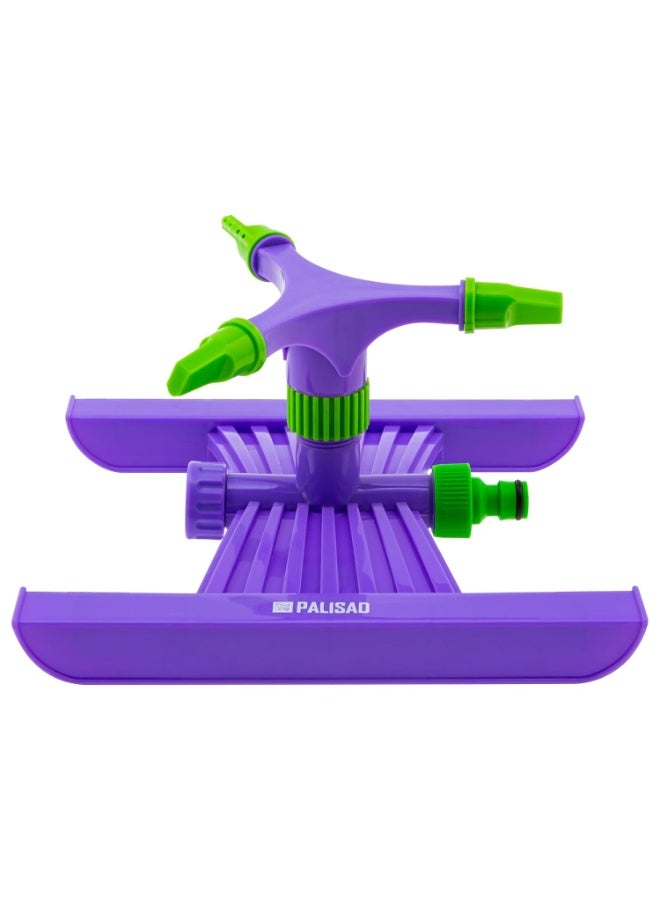 PALISAD Plastic Rotating Sprinkler with 3 Blades Nozzle 3/4 Inch on Support | Coverage Area 180 sq.m | Spray Distance 15m - Image 1