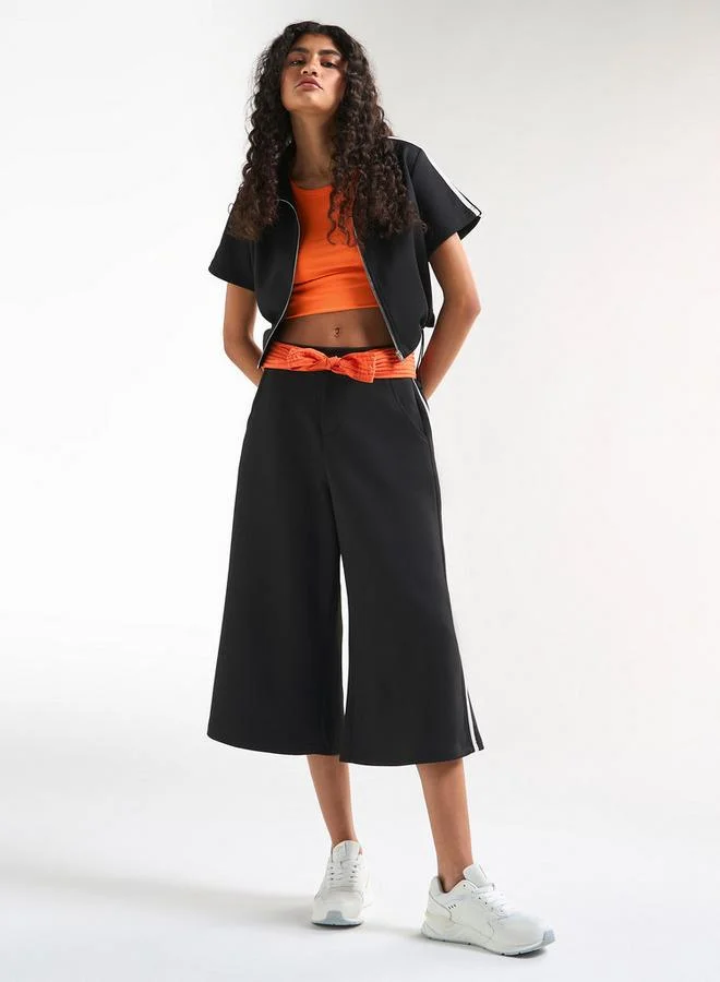 Splash FAV Crop T-shirt with Short Sleeves and Zip Closure