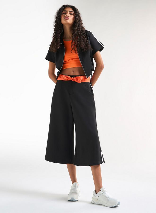 Splash FAV Crop T-shirt with Short Sleeves and Zip Closure - Image 2