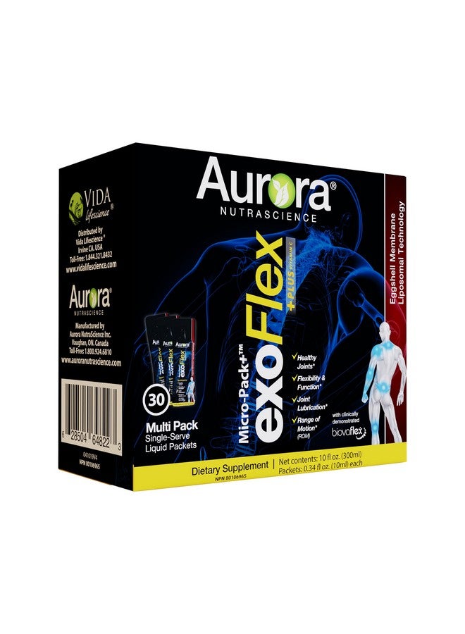 أورورا نيوترا ساينس , عبوة ميكرو باك ليبوسومال إكسوفليكس + فيتامين سي، غشاء قشر البيض مع بيوفاليكس، والكركمين، والبوزويليا، 30 عبوة سائلة فردية، 0.34 أونصة سائلة (10 مل) لكل عبوة - Image 1