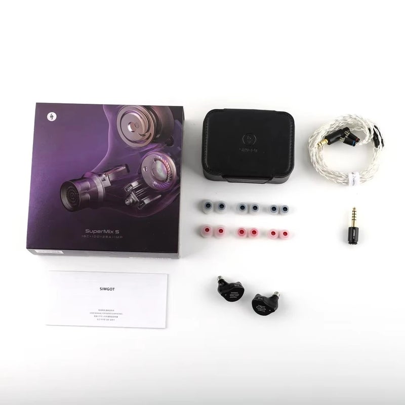 Linsoul SuperMix5(SIMGOT) 1BC+1DD+1MP+2BA Five-in-one Matrix Acoustic ArchitectureHigh-purity OCC Silver-plated Litz Cable Earphone, Red - Image 2