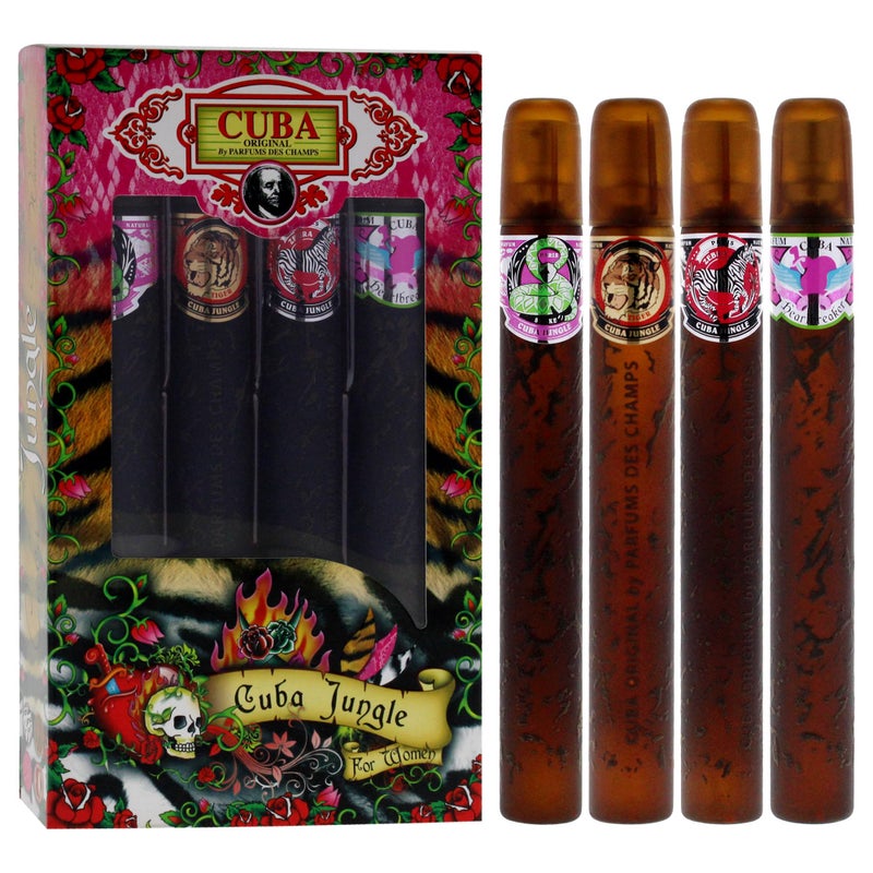 Cuba Jungle 4 Pieces Gift Set for Women, (Snake + Tiger + Zebra + Heartbreaker 4Ã—1.17 Ounce Eau de Parfum Spray) - Image 3
