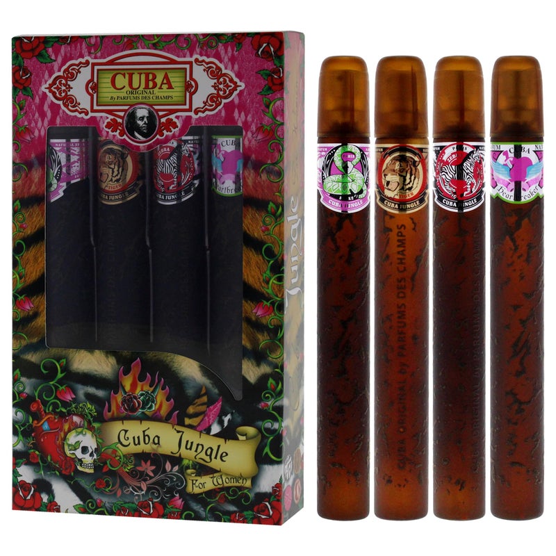 Cuba Jungle 4 Pieces Gift Set for Women, (Snake + Tiger + Zebra + Heartbreaker 4Ã—1.17 Ounce Eau de Parfum Spray) - Image 4