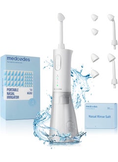 medcodes Neti Pot Sinus Rinsing, Cordless Nasal Irrigation System Nasal Rinse Bottle Cleaner Machine, Electric Sinus Decongestant Relief 3 Modes 30 Salt Pods Rechargeable (Large) 
