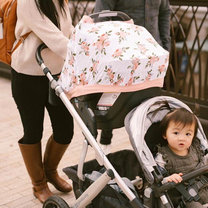 Little Unicorn Breathable Car Seat Canopy | Magnetic Closure & Universal Fit | Cover Baby from Elements (Watercolor Roses) - Image 4
