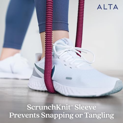 ALTA Resistance Tube Bands for Women - Full Kit Resistance Bands for Working Out with Handles, Ankle Straps, Door Anchor – Home Workout Bands for Physical Therapy, Pilates Long Exercise Bands Set - Image 5