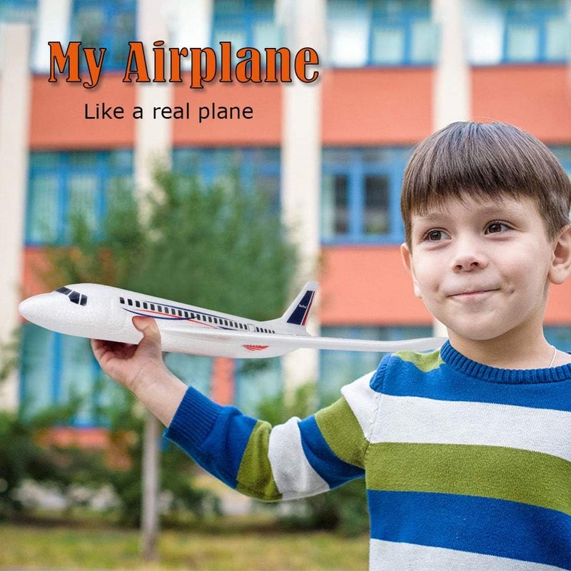BooTaa Toy Airplanes, 2 Pack 20" Airplane Toys, Outdoor Kids Toys, Large Foam Plane Glider, Birthday Gifts for 3 4 5 6 7 8 9 10 Year Old Boys Girls, Outdoor Yard Games for Kids - Image 2
