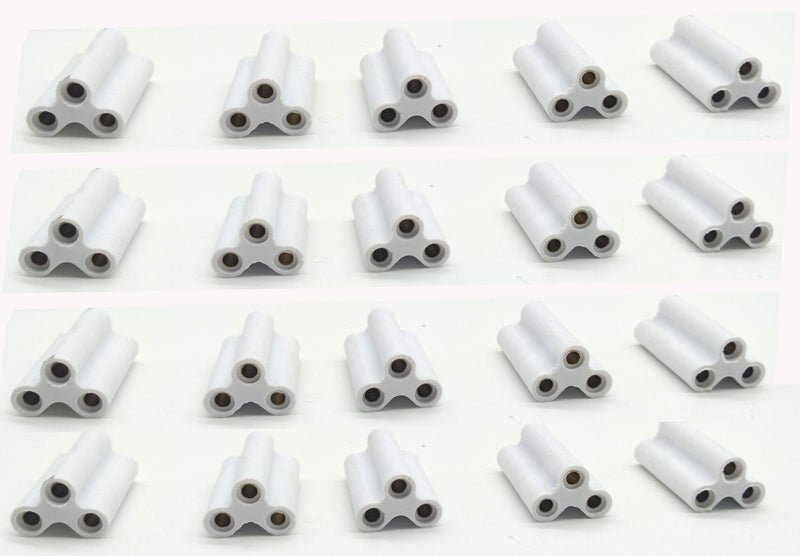 Traovien T5 T8 LED Lamp 3Pin Connector Double End 3Pin Female Adapter Connectable Integrated Tube Iinkable Cords for LED Tube Lamp Holder Socket Fittings 3Pin 205mm 20pcs