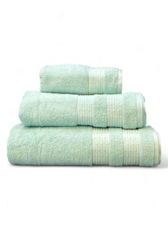 White Rose 3 Pcs Luxurious And Soft Beach Towel Set 600GSM Bath Sheet (80x160cm) Bath Towel (70x140cm) Face Towel (50x90cm) Set Of 3 - Glacier  - Image 1