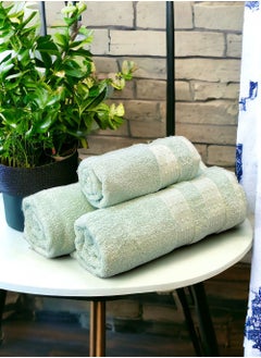 White Rose 3 Pcs Luxurious And Soft Beach Towel Set 600GSM Bath Sheet (80x160cm) Bath Towel (70x140cm) Face Towel (50x90cm) Set Of 3 - Glacier  - Image 5