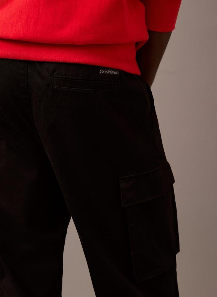Calvin Klein Jeans Straight Cotton Twill Cargo Trousers - Image 4