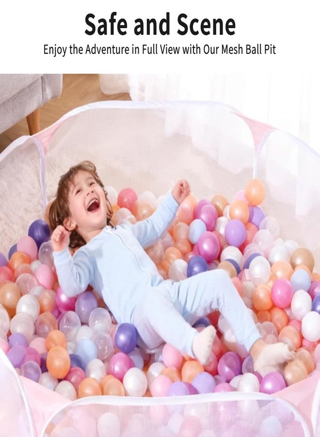 Heopeis Kids Ball Pit Large Pop Up Children Ball Play Tent for Toddlers Girls Boys for Indoor Outdoor Baby Playpen with Carry Tote, Balls Not Included (Pink)… - Image 2